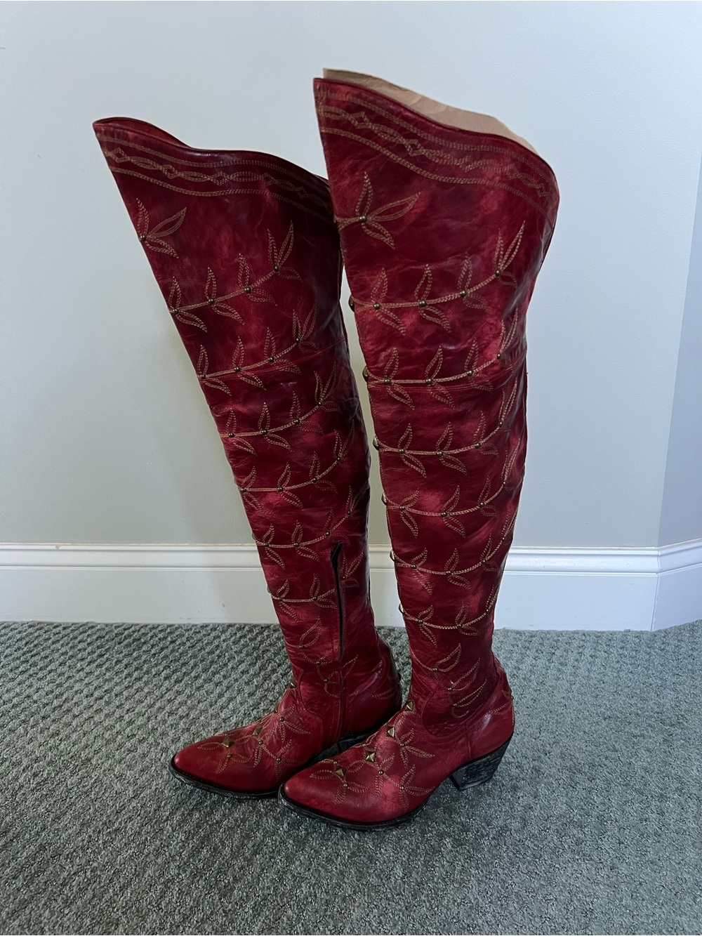 Old Gringo 6.5 Tall Above The Knee Studded Cowboy Cowgirl Western Dress Boots